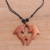 Wood pendant necklace, 'Brown Dolphin Duet' - Brown Wood Dolphin Pendant Necklace from Bali (image 2b) thumbail