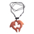 Wood pendant necklace, 'Brown Dolphin Duet' - Brown Wood Dolphin Pendant Necklace from Bali (image 2d) thumbail