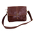 Leather messenger bag, 'Prawirotaman Pass' - Handcrafted Leather Messenger Bag in Mahogany from Java