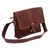 Leather messenger bag, 'Prawirotaman Pass' - Handcrafted Leather Messenger Bag in Mahogany from Java