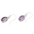Amethyst dangle earrings, 'Lavender Pools' - Sterling Silver Faceted Oval Amethyst Dangle Earrings (image 2c) thumbail
