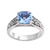 Blue topaz solitaire ring, 'Sparkling Heavens' - Blue Topaz and Sterling Silver Swirl Motif Solitaire Ring thumbail