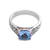 Blue topaz solitaire ring, 'Sparkling Heavens' - Blue Topaz and Sterling Silver Swirl Motif Solitaire Ring (image 2d) thumbail