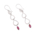 Garnet dangle earrings, 'Berkah Rain' - Sterling Silver Raindrop Faceted Red Garnet Dangle Earrings