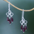 Garnet dangle earrings, 'Beautiful Inspiration' - Three-Carat Garnet Dangle Earrings Crafted in Bali