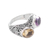 Amethyt and citrine cocktail ring, 'Sacred Wood' - Amethyst and Citrine Cocktail Ring Crafted in Bali