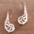 Bone drop earrings, 'Tampaksiring Forest' - Curl Motif Bone Drop Earrings Crafted in Bali (image 2) thumbail