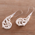 Bone drop earrings, 'Tampaksiring Forest' - Curl Motif Bone Drop Earrings Crafted in Bali (image 2b) thumbail