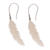 Bone drop earrings, 'Jalak Feather' - Feather-Shaped Bone Drop Earrings from Bali thumbail