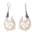 Bone dangle earrings, 'Temple Frills' - Bone and Sterling Silver Dangle Earrings from Bali