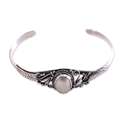 Cultured Pearl Pendant Cuff Bracelet from Bali