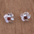 Garnet stud earrings, 'Jepun Soul' - Floral Garnet Stud Earrings Crafted in Bali thumbail