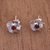 Garnet stud earrings, 'Jepun Soul' - Floral Garnet Stud Earrings Crafted in Bali (image 2b) thumbail