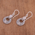 Sterling silver dangle earrings, 'Frangipani Crescents' - Floral Sterling Silver Dangle Earrings Crafted in Bali
