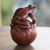 Holzfigur - Handgeschnitzte Froschfigur aus Suar-Holz aus Bali