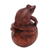 Wood figurine, 'Frog on a Ball' - Hand-Carved Suar Wood Frog Figurine from Bali
