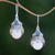 Blue topaz dangle earrings, 'Celuk Pangeran' - Blue Topaz and Carved Bone Dangle Earrings from Bali thumbail