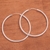 Sterling silver hoop earrings, 'Simple Thought' - Simple Sterling Silver Hoop Earrings from Bali (image 2) thumbail