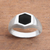 Sterling silver signet ring, 'Simple Hex' - Hexagon Sterling Silver Signet Ring Crafted in Bali (image 2c) thumbail