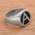 Sterling silver signet ring, 'Dark A' - 'A' Motif Sterling Silver Signet Ring Crafted in Bali (image 2c) thumbail