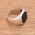 Sterling silver and resin signet ring, 'Shadowy Window' - Black Resin and Sterling Silver Signet Ring from Bali (image 2) thumbail