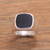 Sterling silver and resin signet ring, 'Shadowy Window' - Black Resin and Sterling Silver Signet Ring from Bali (image 2b) thumbail