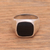 Sterling silver and resin signet ring, 'Shadowy Window' - Black Resin and Sterling Silver Signet Ring from Bali (image 2c) thumbail