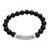 Men's onyx pendant bracelet, 'Arched Weave' - Men's Onyx Beaded Pendant Bracelet from Bali