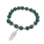 Agate beaded stretch bracelet, 'Elegant Feather' - Agate Feather Beaded Stretch Bracelet from Bali