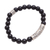 Onyx-Perlen-Stretch-Armband, 'Batuan Wangi' - Onyx-Perlen-Stretch-Anhänger-Armband aus Bali