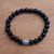 Onyx beaded stretch bracelet, 'Midnight Pebbles' - Black Onyx Beaded Stretch Bracelet from Bali thumbail