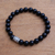 Onyx beaded stretch bracelet, 'Midnight Pebbles' - Black Onyx Beaded Stretch Bracelet from Bali (image 2b) thumbail