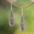 Amethyst dangle earrings, 'Sparkling Journey' - Sparkling Amethyst Dangle Earrings from Bali (image 2) thumbail