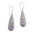 Amethyst dangle earrings, 'Sparkling Journey' - Sparkling Amethyst Dangle Earrings from Bali thumbail