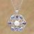 Blue topaz and amethyst pendant necklace, 'Matahari' - Blue Topaz and Amethyst Sun Face Pendant Necklace from Bali (image 2) thumbail