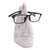 Brillenhalter aus Holz - Skurriler weißer, handgeschnitzter Brillenhalter aus Holz
