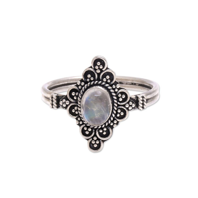 Handcrafted Moonstone Cocktail Ring from Bali