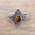 Tiger's eye cocktail ring, 'Daydream Temple' - Handcrafted Tiger's Eye Cocktail Ring from Bali