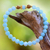 Gold accented amazonite beaded stretch bracelet, 'Batuan Tune' - Gold Accented Amazonite Beaded Stretch Bracelet from Bali (image 2) thumbail