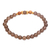 Gold accent smoky quartz beaded stretch bracelet, 'Batuan Tune' - Smoky Quartz Beaded Stretch Bracelet with Wood Accents (image 2e) thumbail
