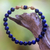 Gold accented lapis lazuli beaded stretch bracelet, 'Batuan Tune' - Gold Accented Lapis Lazuli Beaded Stretch Bracelet from Bali (image 2) thumbail