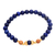 Gold accented lapis lazuli beaded stretch bracelet, 'Batuan Tune' - Gold Accented Lapis Lazuli Beaded Stretch Bracelet from Bali thumbail