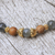 Gold accented labradorite beaded stretch bracelet, 'Batuan Hatmony' - Gold Accented Labradorite Beaded Stretch Bracelet from Bali (image 2c) thumbail