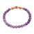 Gold accent amethyst beaded stretch bracelet, 'Batuan Tune' - Amethyst Beaded Bracelet with 22k Gold Plated Accents (image 2e) thumbail