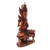 Wood sculpture, 'Indra on Lily' - Wood Sculpture of Hindu God Indra on a Lily from Bali