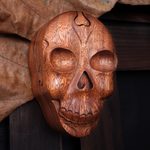 Wood puzzle box, 'Skull Keeper' - Suar Wood Skull Puzzle Box Crafted in Bali