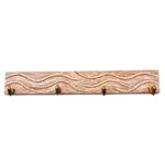 Wood coat or key rack, 'Dolphin Beach' - Whitewashed Wood Coat or Key Rack with Dolphin Hooks