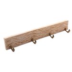 Wood coat or key rack, 'Dolphin Beach' - Whitewashed Wood Coat or Key Rack with Dolphin Hooks
