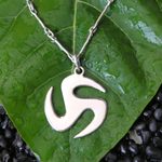 Men's sterling silver necklace, 'Trinity Discus' - Men's Sterling Silver Pendant Necklace