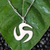 Men's sterling silver necklace, 'Trinity Discus' - Men's Sterling Silver Pendant Necklace thumbail